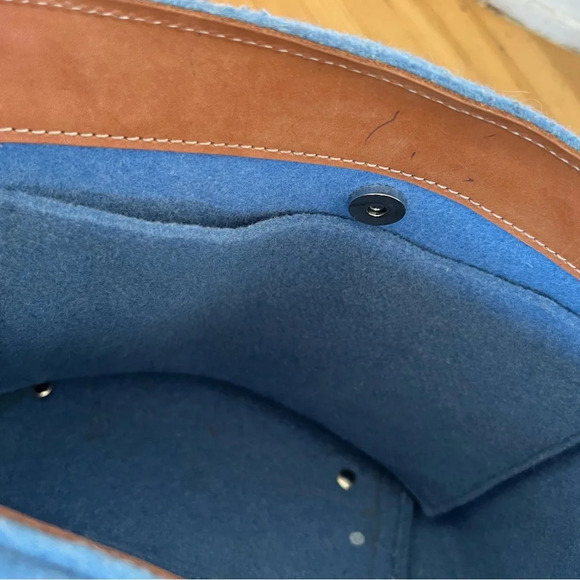 Lefrac Handmade Italian Wool Shoulder Bag Purse - Picture 9 of 9